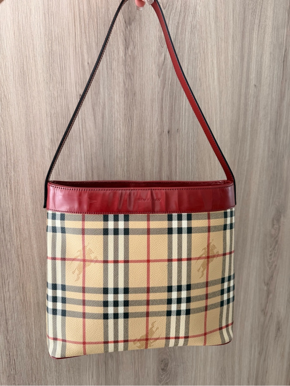 Burberry Shoulder Bag with Red Trim